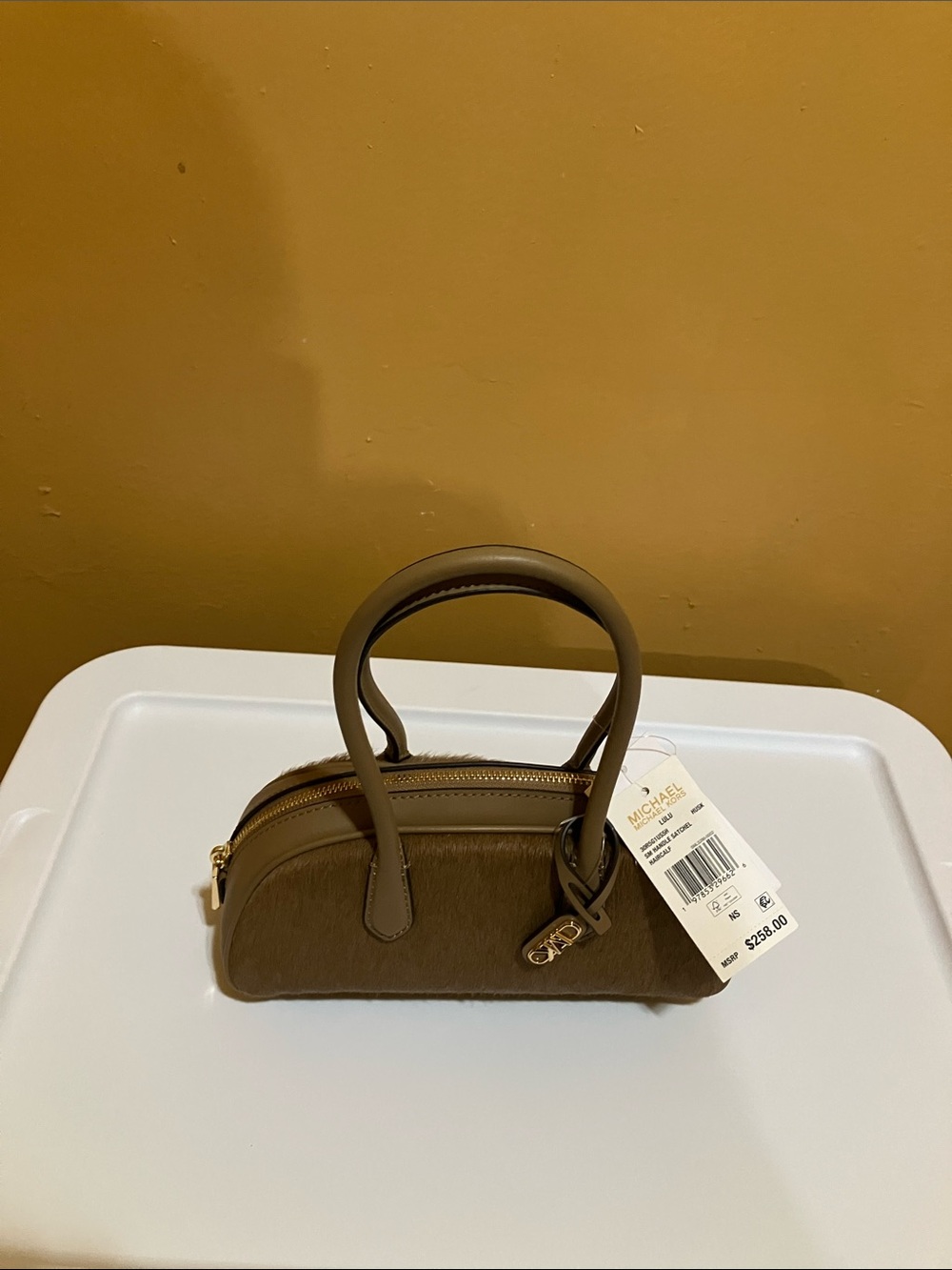 Michael Kors LULU Husk SM Handle Satchel Haircalf